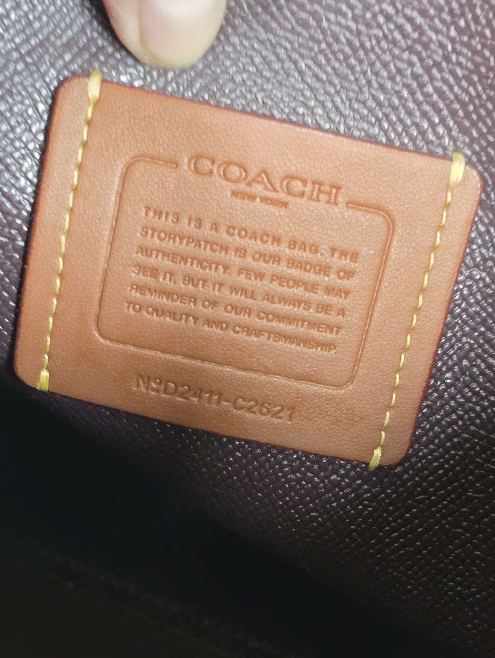 Coach Pebbled Leather Willow Dark Lime Color Shoulder Bag #C2621 - Picture 6 of 16